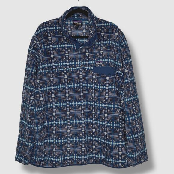 Patagonia Synchilla Snap T Fleece Pullover Blue Mens Size XXL 2XL Snow Beam - Picture 1 of 9